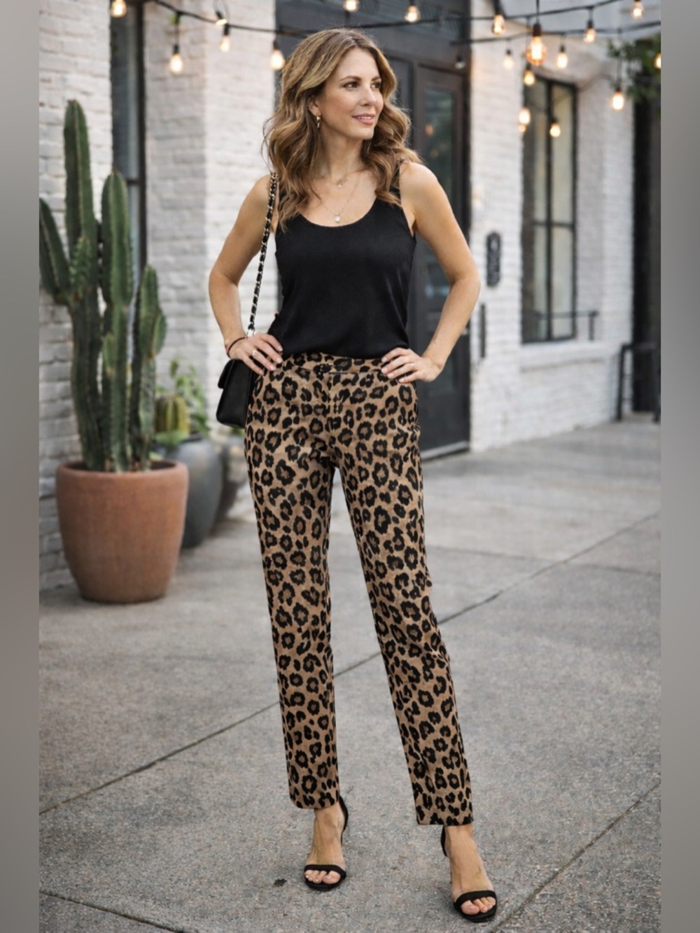 Banana Republic Ryan Leopard Print Pants 8L NWT Slim Straight Animal Print